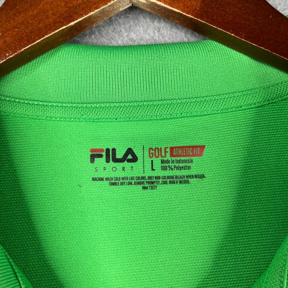 Fila Golf Sport Casual Polo Shirt Green Large Performance Mens - Picture 4 of 8